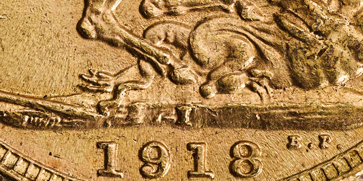 1918 Sovereign close up