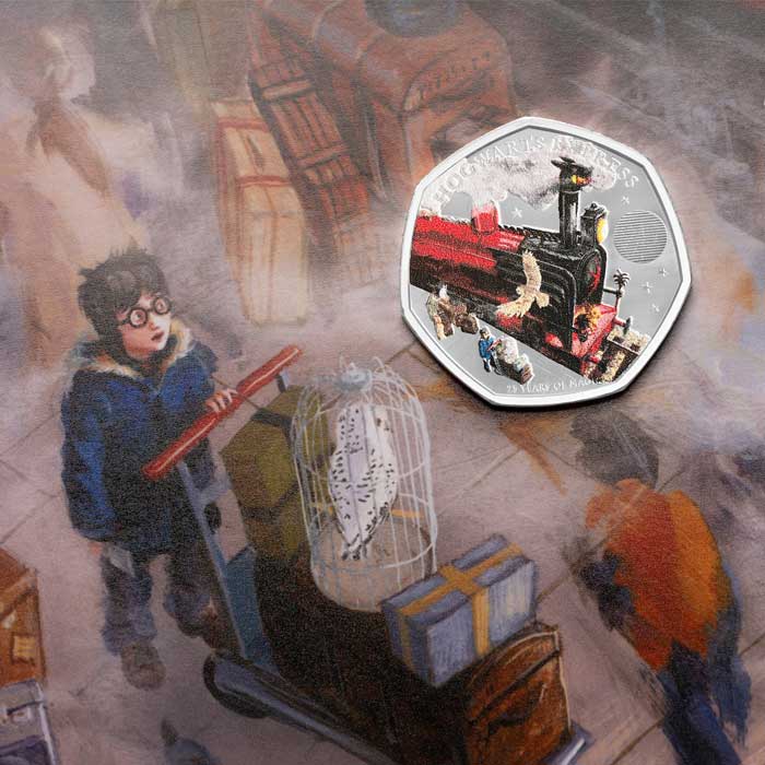 The Royal Mint launches its final individual collectable 50p of the year featuring The Hogwarts Express and Queen Elizabeth II’s portrait