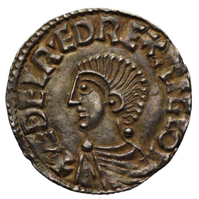 Aethelred II Silver Long Cross Penny, London Mint, Moneyer Eadwine