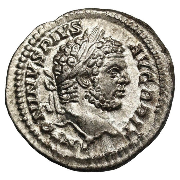 Caracalla Silver Denarius from the Roman Empire