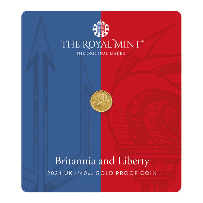 Britannia and Liberty 2024 UK 1/40oz Gold Proof Coin