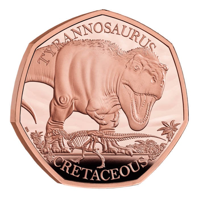 Tyrannosaurus 2024 UK 50p Gold Proof Coin