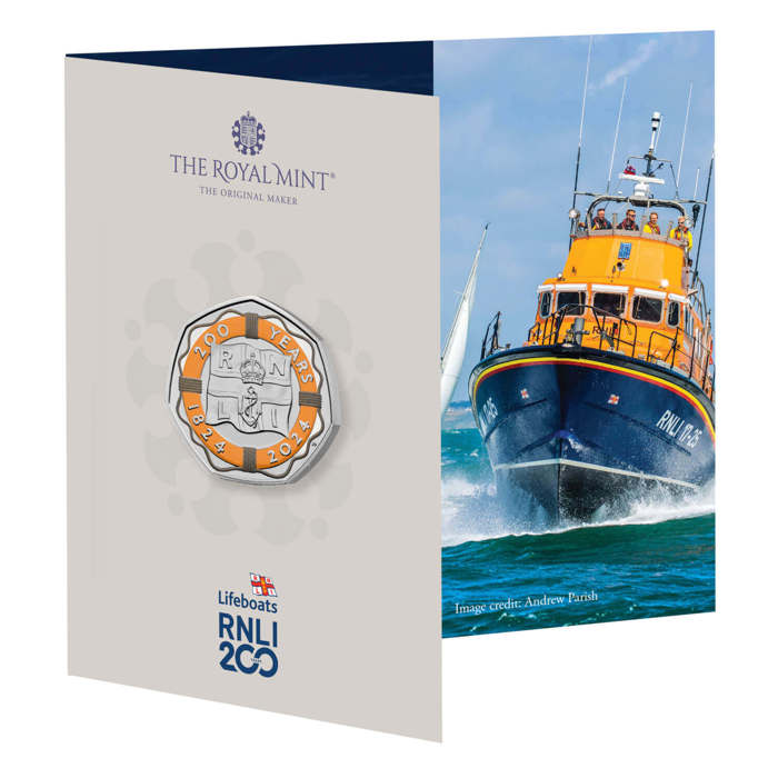 200 Years of the RNLI 2024 UK 50p Brilliant Uncirculated Colour Coin
