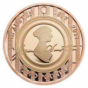 Jane Austen 2017 UK £2 Gold Proof Coin