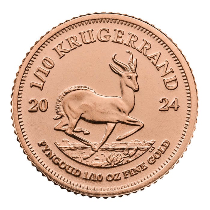 South African Krugerrand 2024 1/10oz Gold Bullion Coin