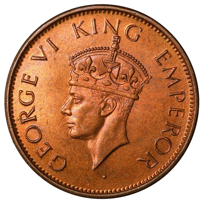 British India, George VI, 1/4 Anna Bronze
