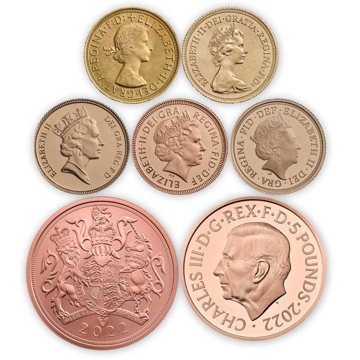 The Queen Elizabeth II Memorial 7-coin Premium Gold Set