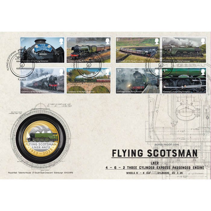 The Centenary of Flying Scotsman 2023 UK £2 Silver Proof Colour Coin Cover