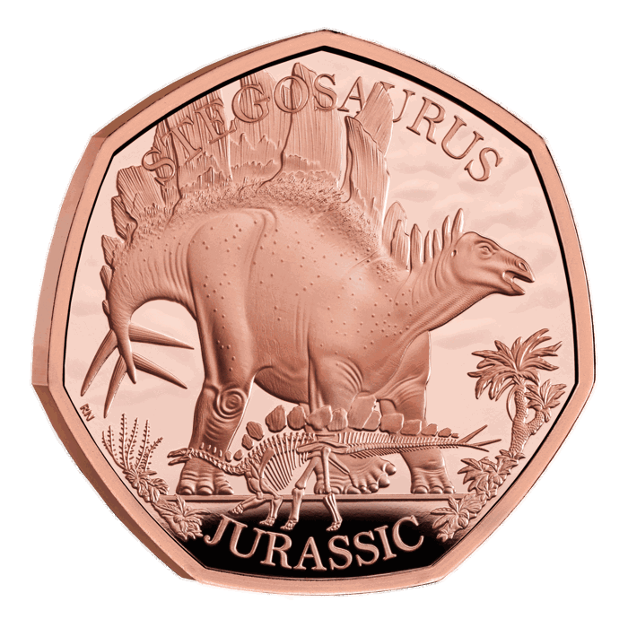 Stegosaurus 2024 UK 50p Gold Proof Coin