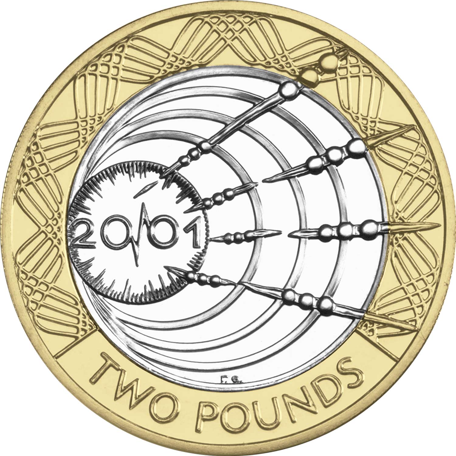 2001 Elizabeth II 'The 100th Anniversary of Marconi's 1st Wireless Transmission across the Atlantic' £2 Coin