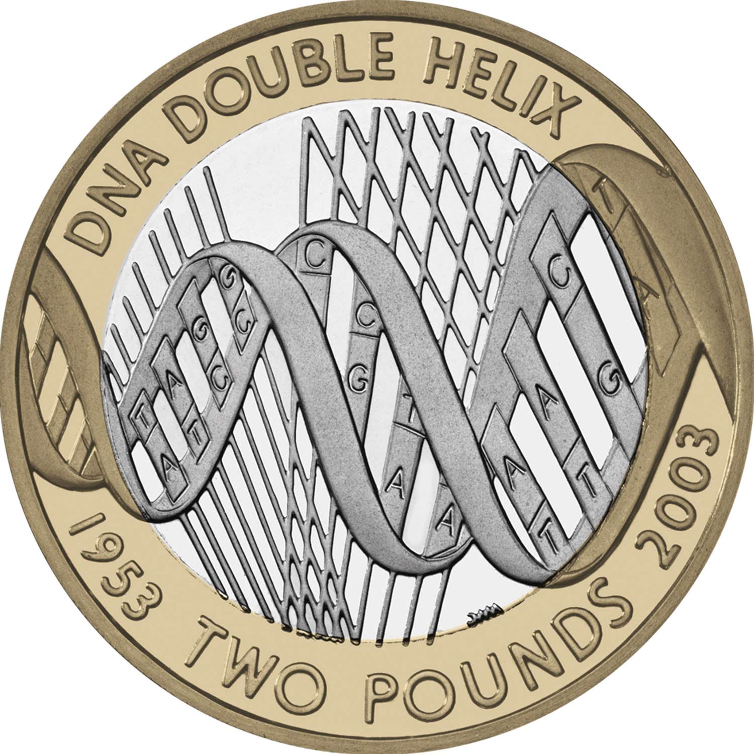 2003 Elizabeth II 'The 50th Anniversary of the Discovery of DNA' £2 Coin