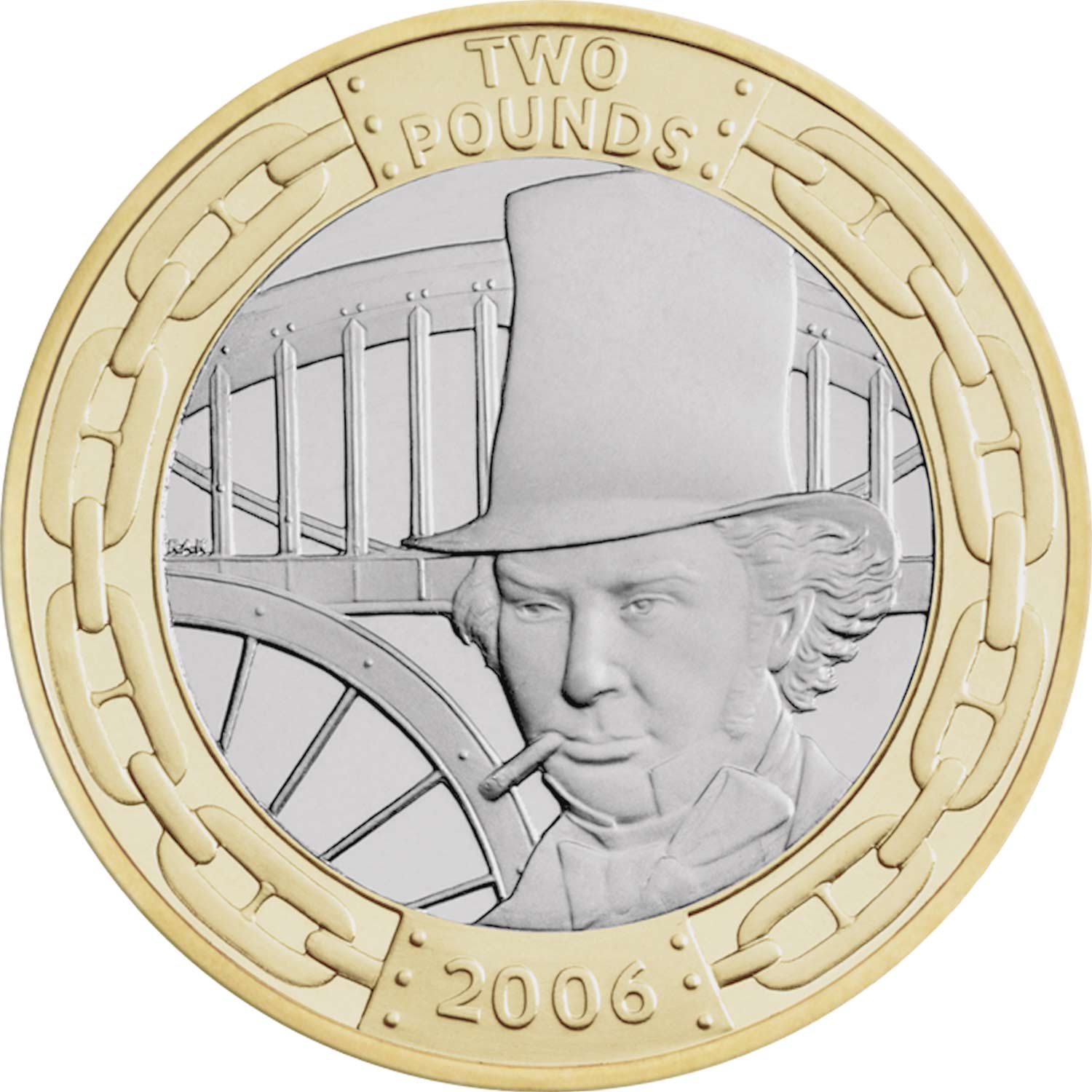 2006 Elizabeth II 'The 200th Anniversary of the Birth of Isambard Kingdom Brunel' Portrait £2 Coin