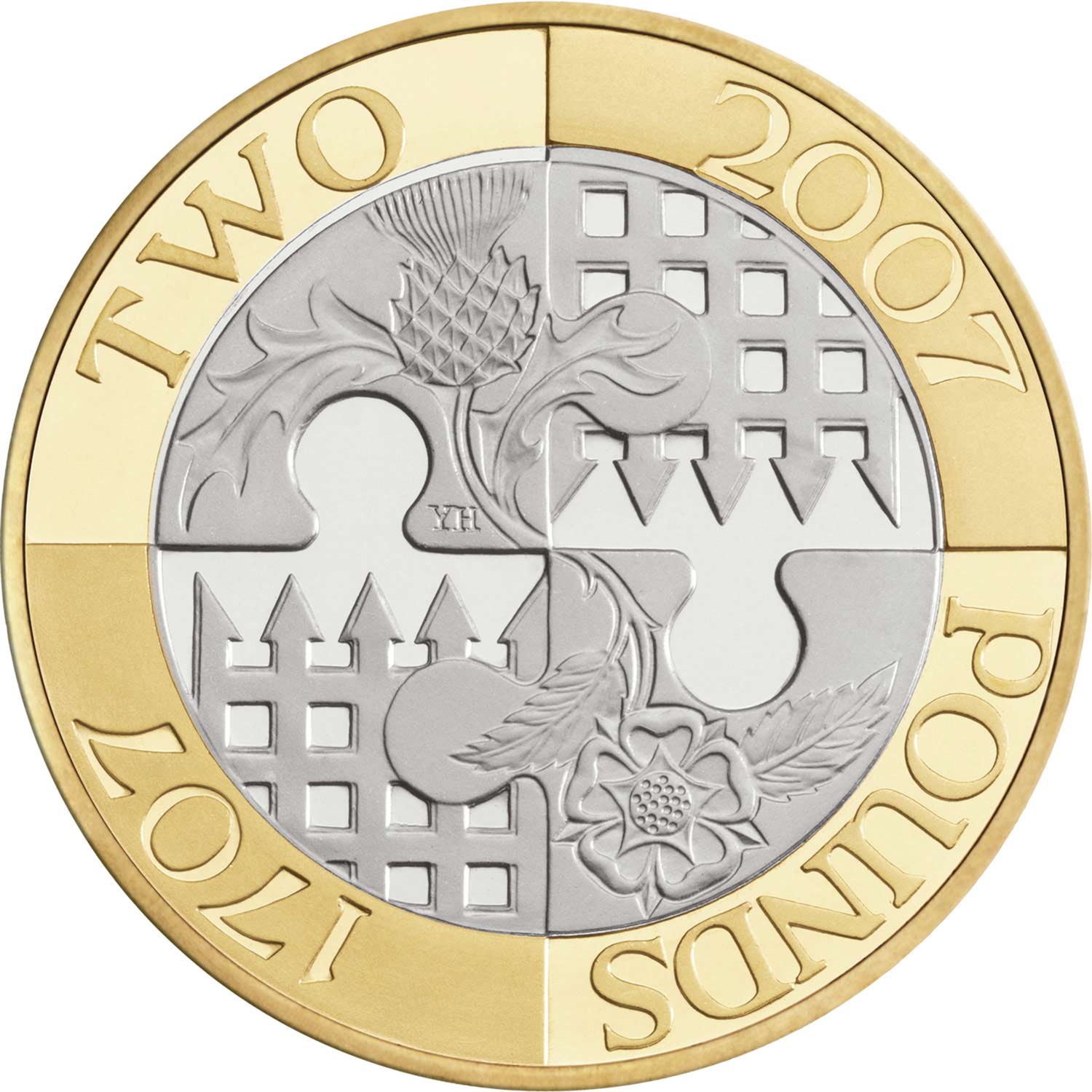 2007 Elizabeth II 'The Tercentenary of the Act of Union between England and Scotland' £2 Coin