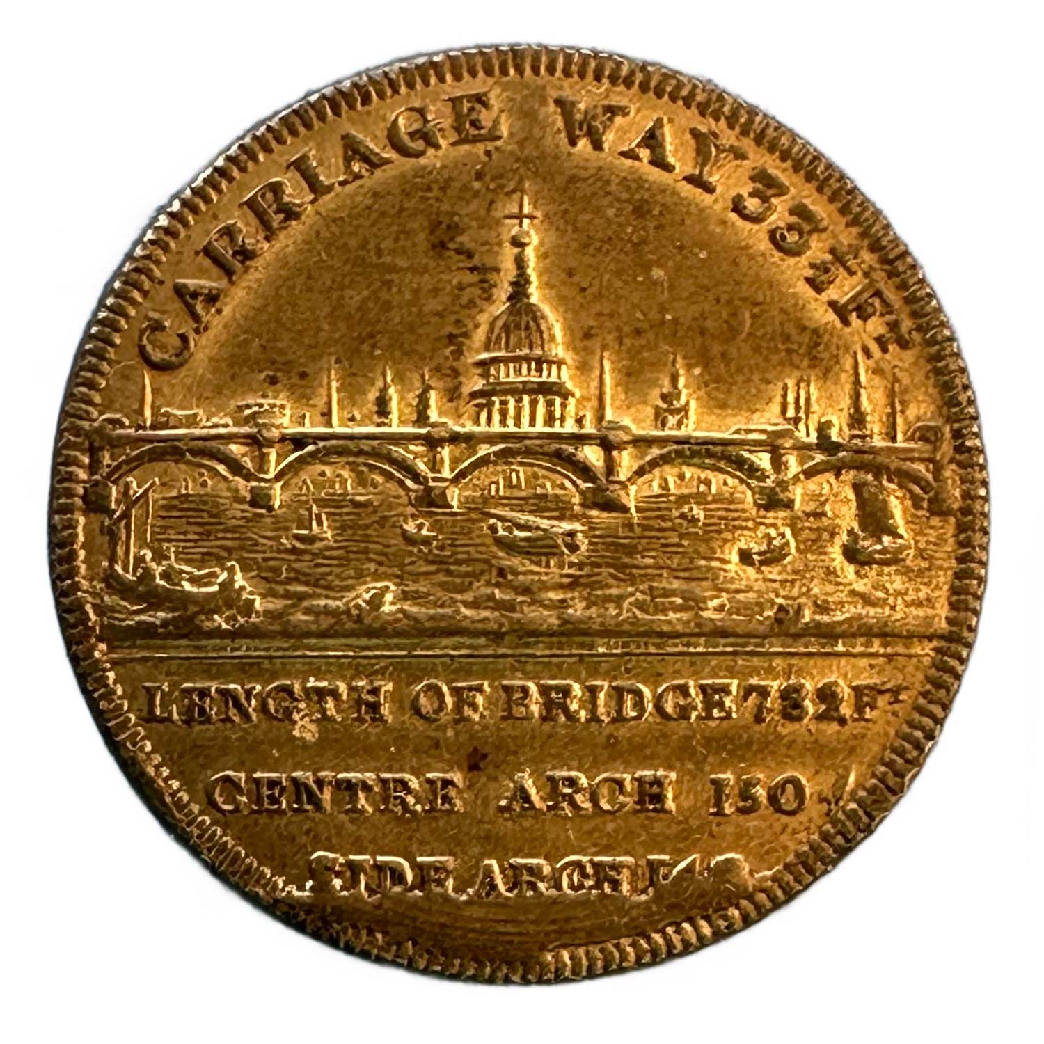1831, London Bridge, Brass Medal – First Stone Laid