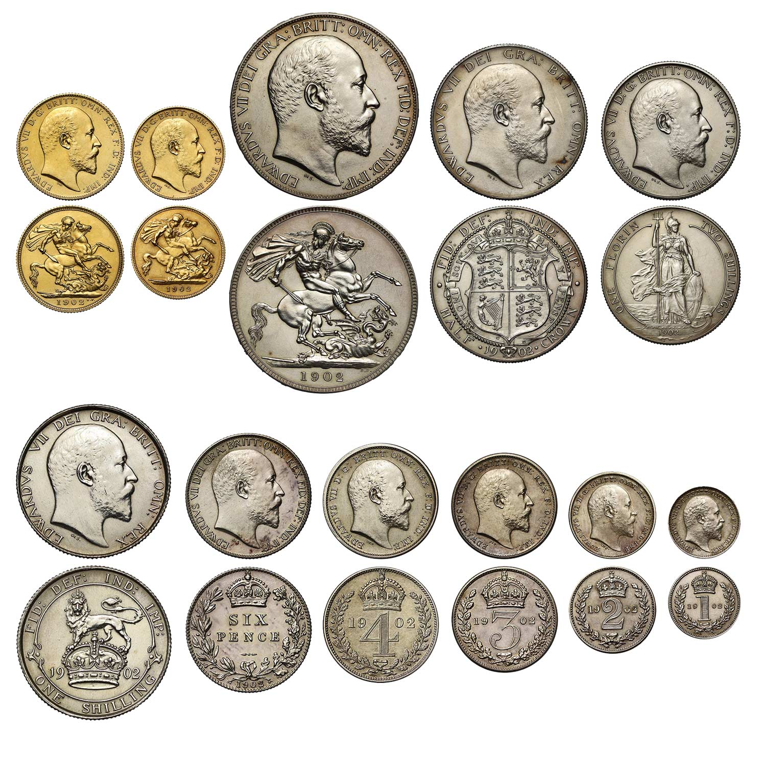 1902 Edward VII 'Short Gold' 11-Coin Proof Set