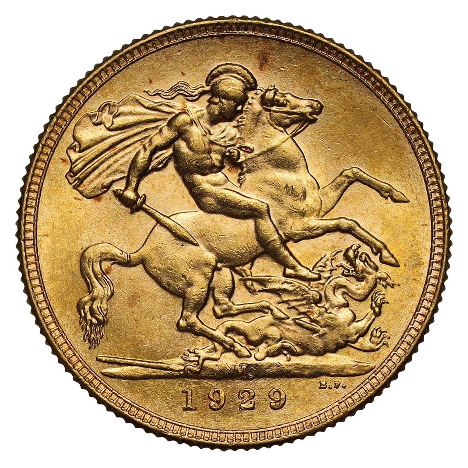 1929 George V Gold Sovereign Melbourne 