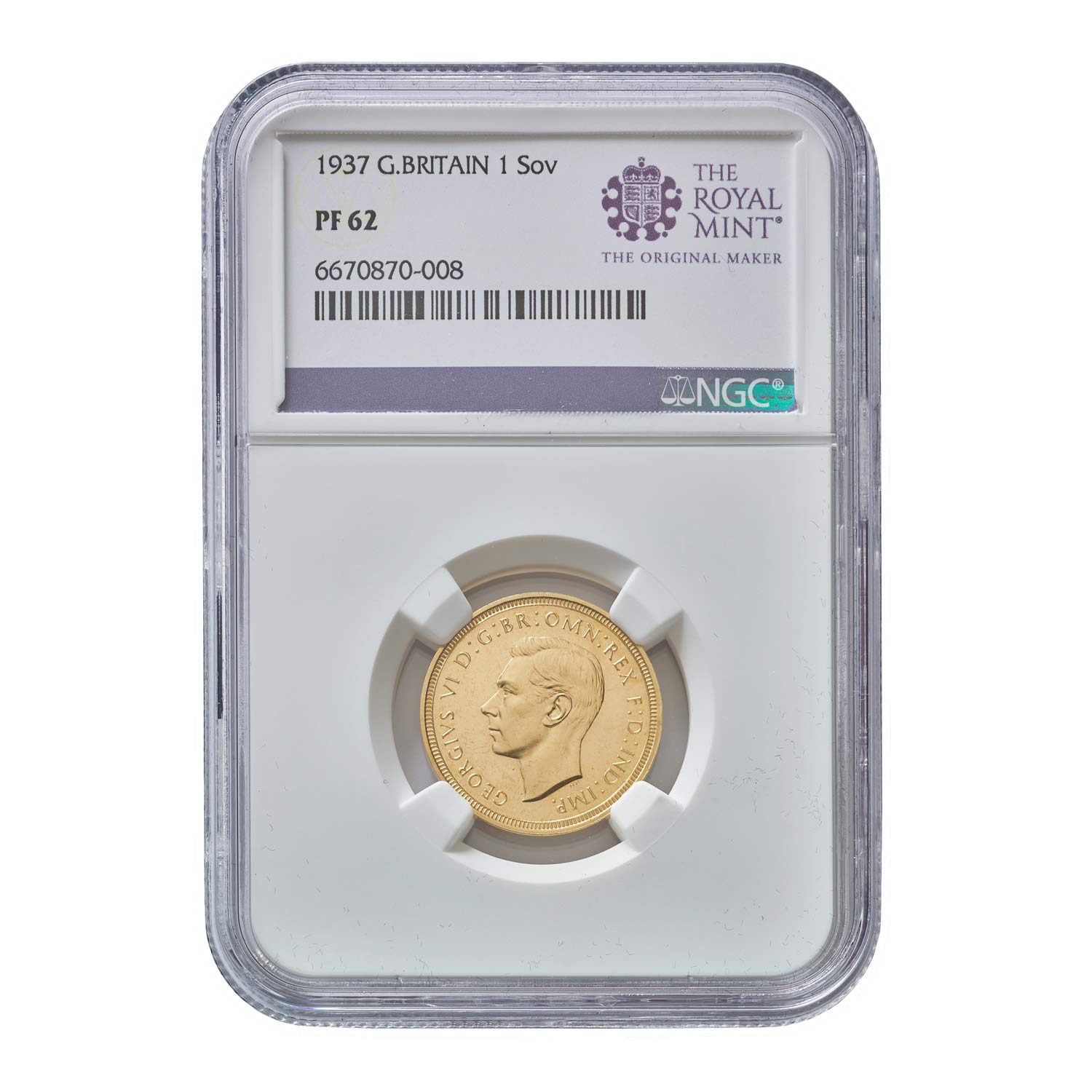 1937 George VI Gold Proof Sovereign 