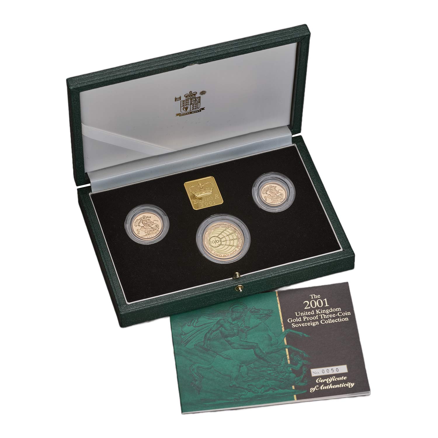 2001 Elizabeth II 3-Coin Gold Proof Sovereign Set