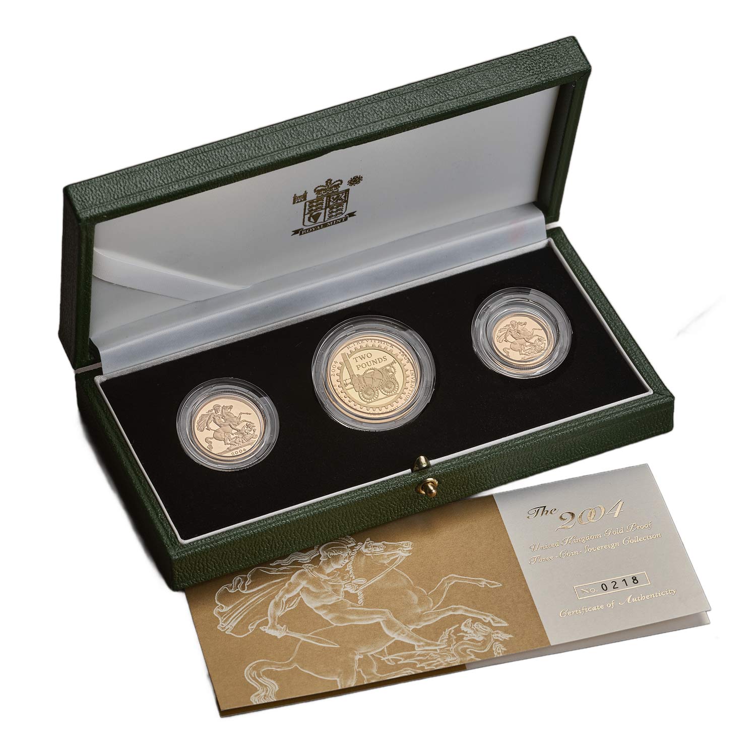 2004 Elizabeth II 3-Coin Gold Proof Sovereign Set