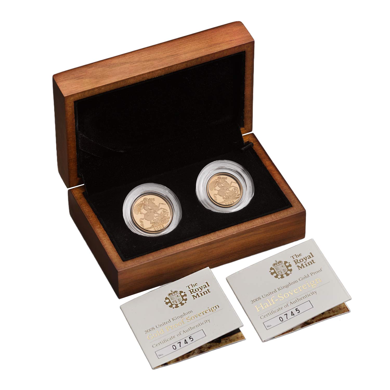 2008 Elizabeth II 2-Coin Gold Proof Sovereign Set 