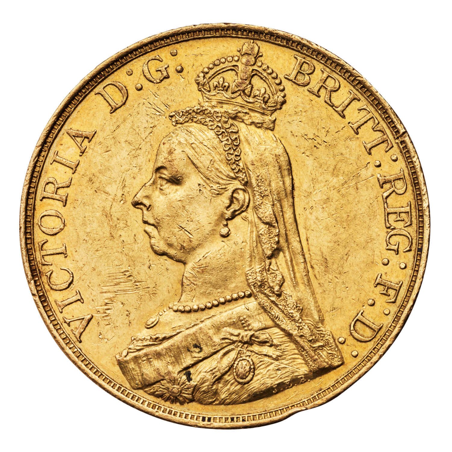 1887 Victoria Gold Five Pounds (Quintuple) Sovereign
