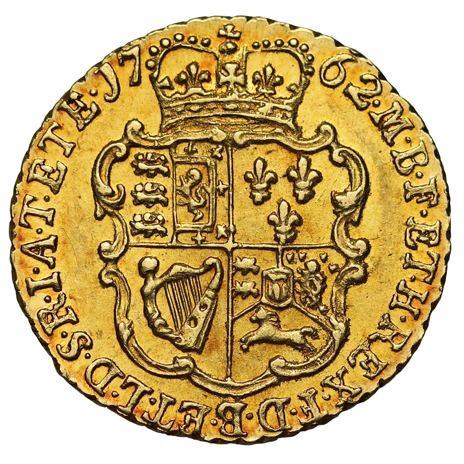 1762 George I Gold Quarter Guinea