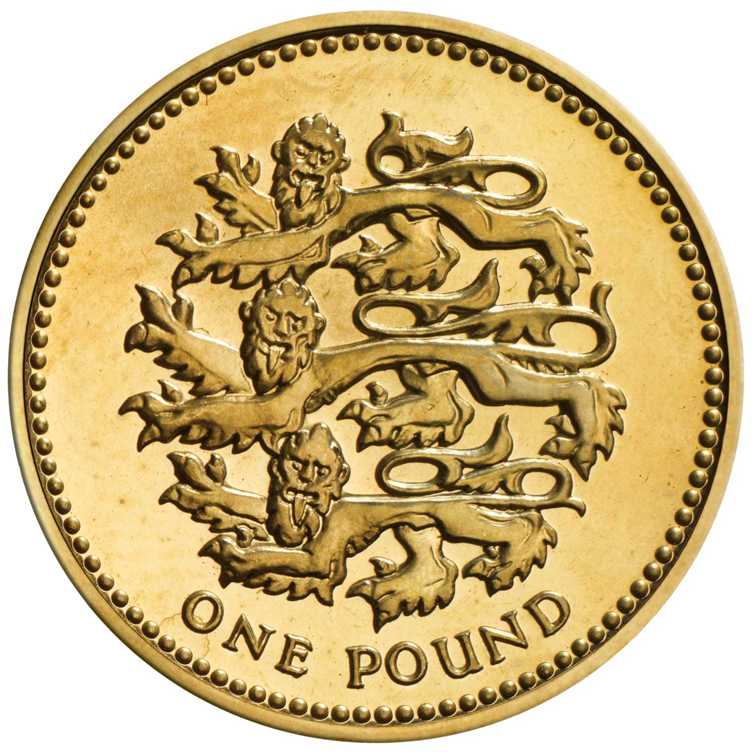 2002 Elizabeth II 'Three Lions, Representing England' £1 Coin
