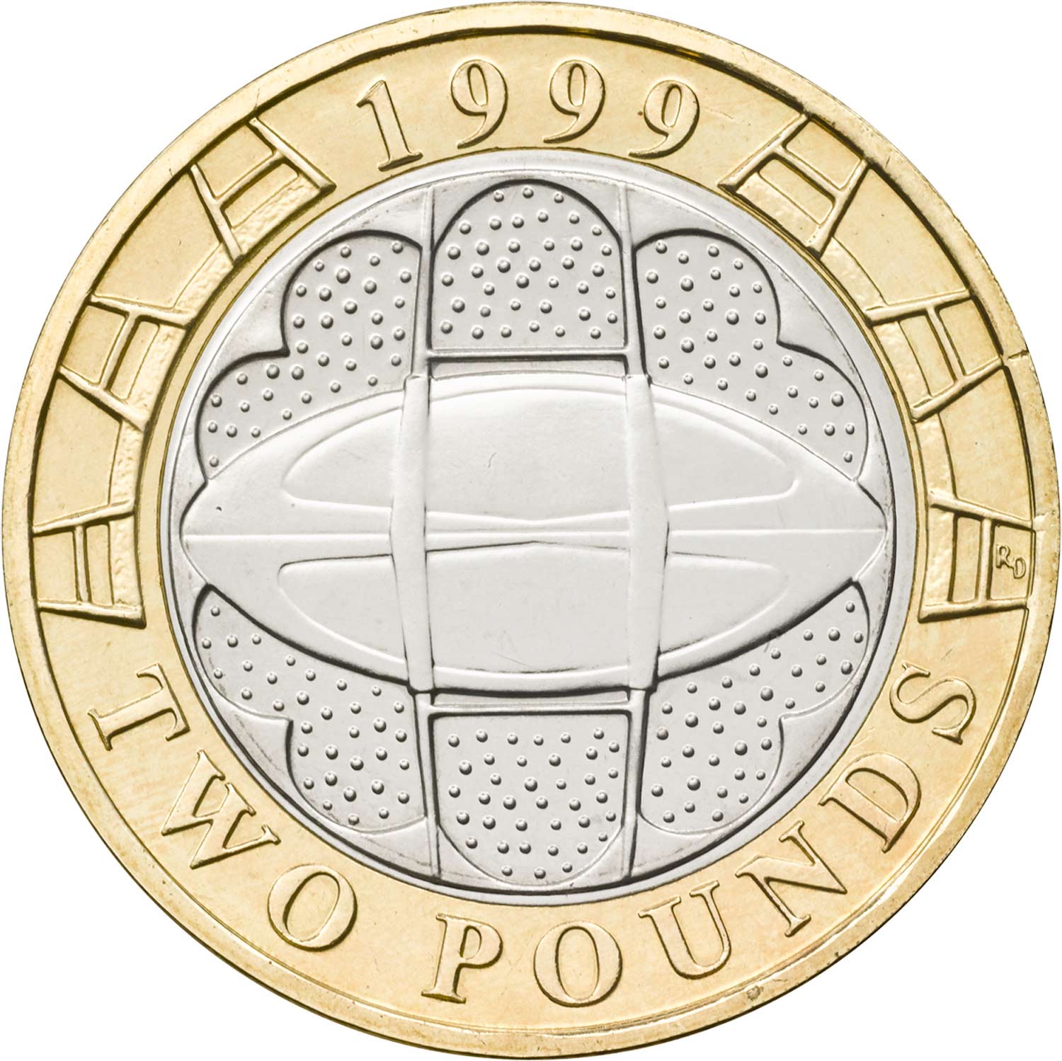 1999 Elizabeth II 'The 1999 Rugby World Cup' £2 Coin