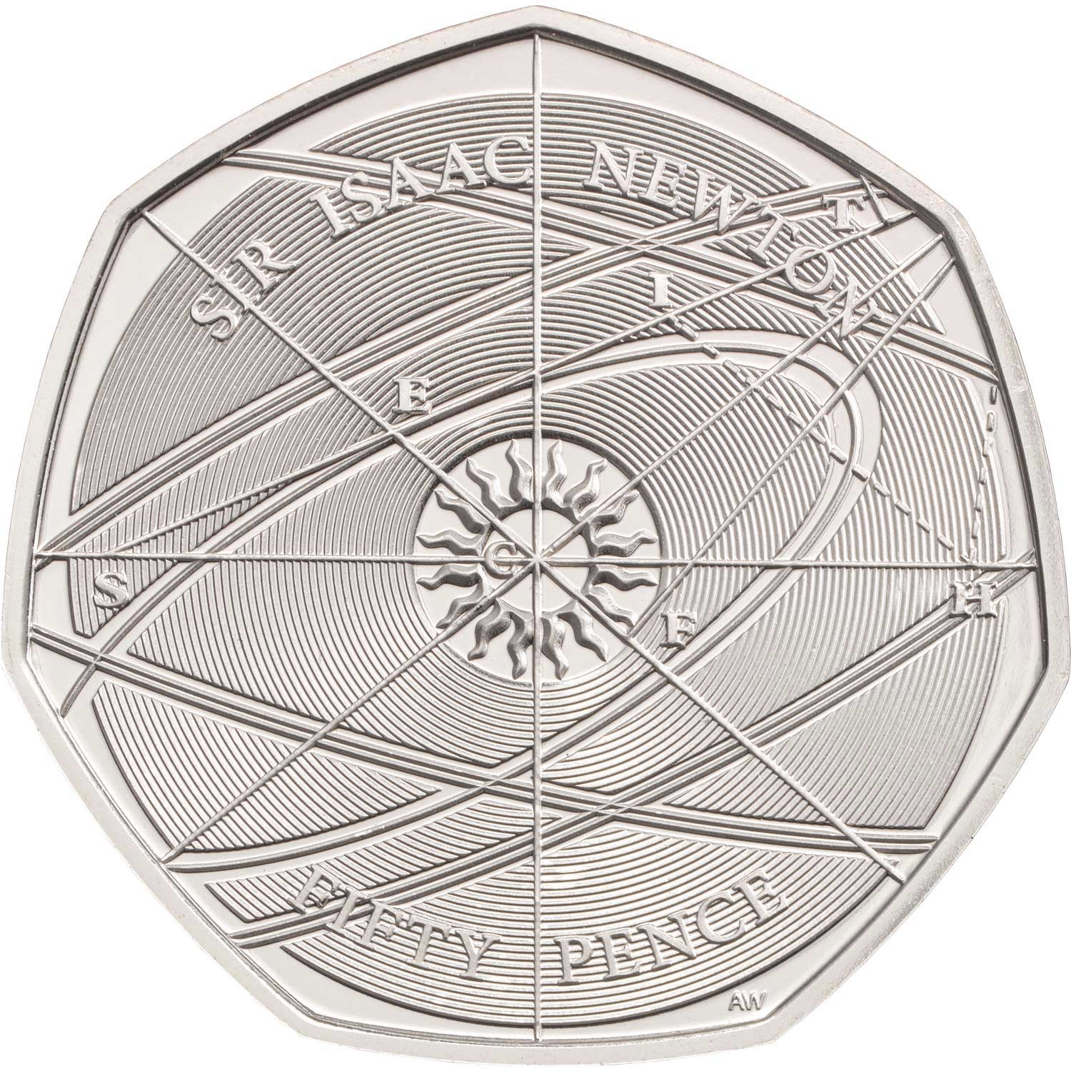 2017 Elizabeth II 'Innovations in Science - Sir Isaac Newton' 50p Coin