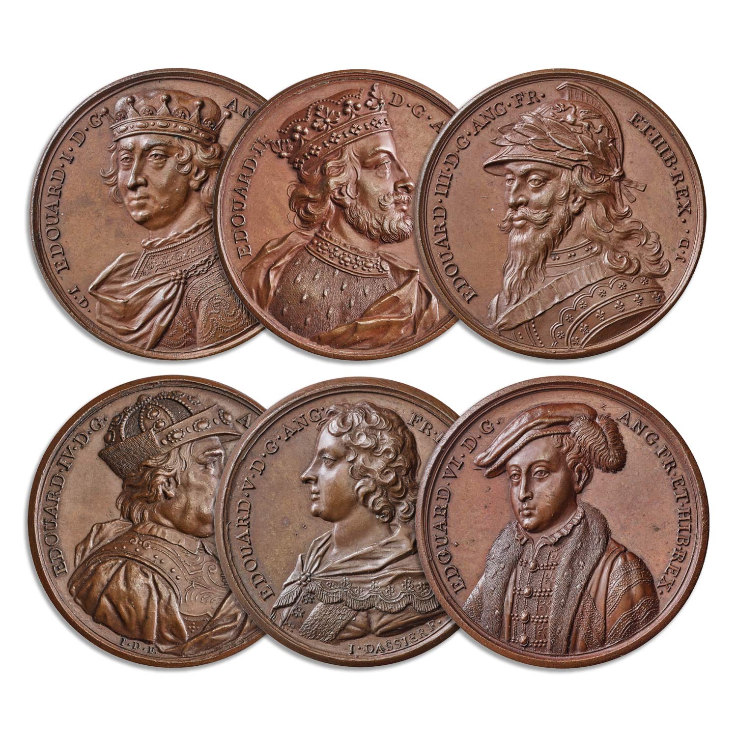 A Complete 'King Edward' Bronze Dassier Medal Collection