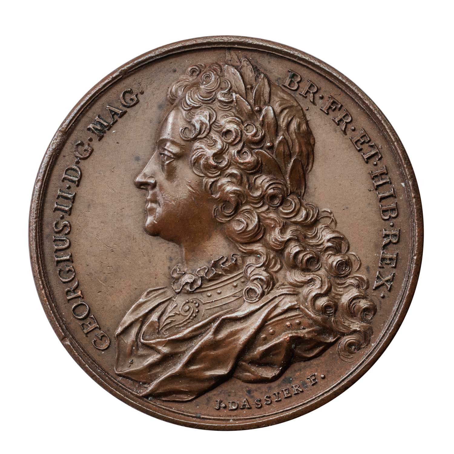 1731 George II Dassier Dedication Bronze Medal