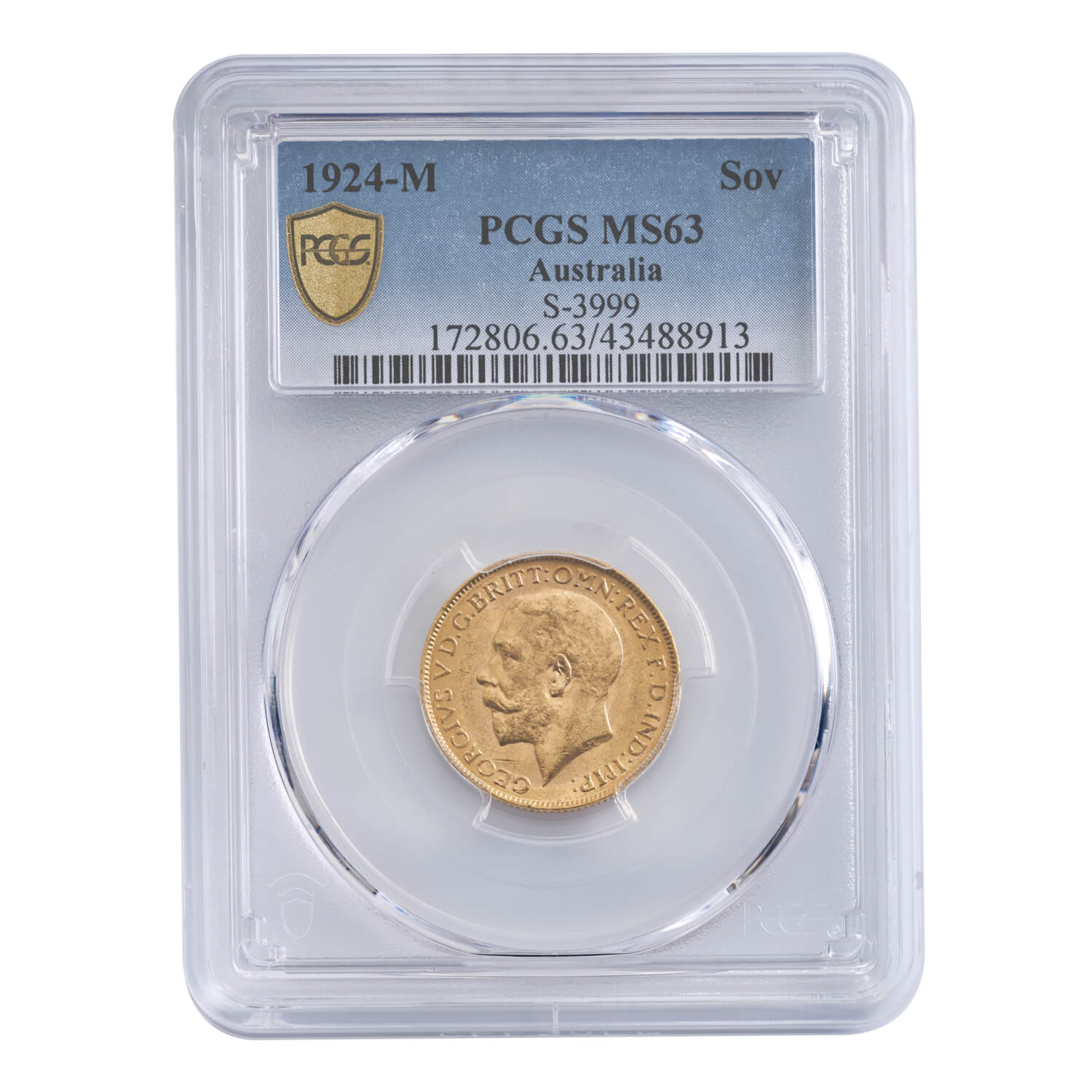 1924 George V Sovereign, Melbourne Mint Mark