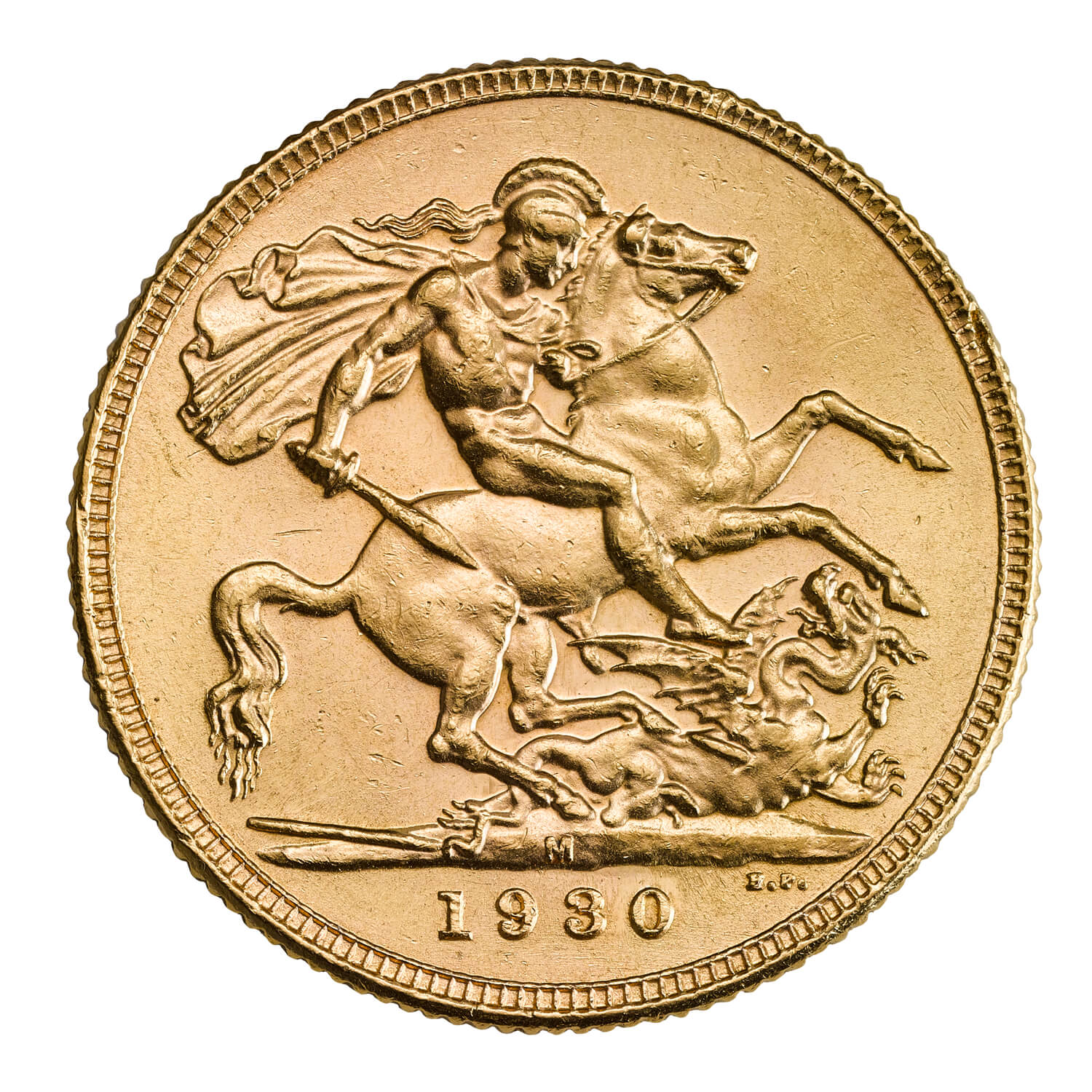 1930 George V Sovereign, Melbourne Mint Mark