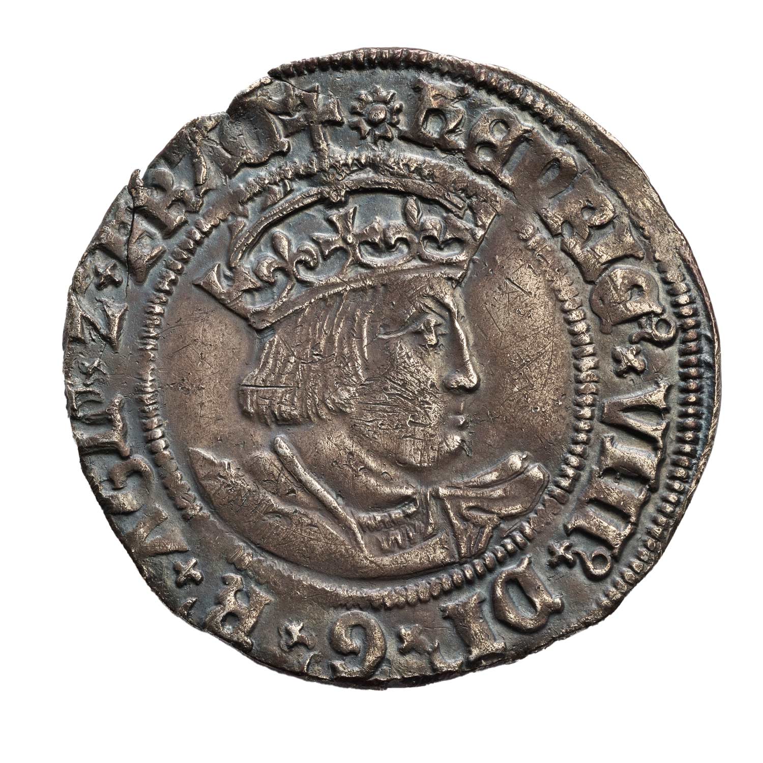 Henry VIII Silver Groat, Tower Mint, Second Coinage, Without Irish Thistle