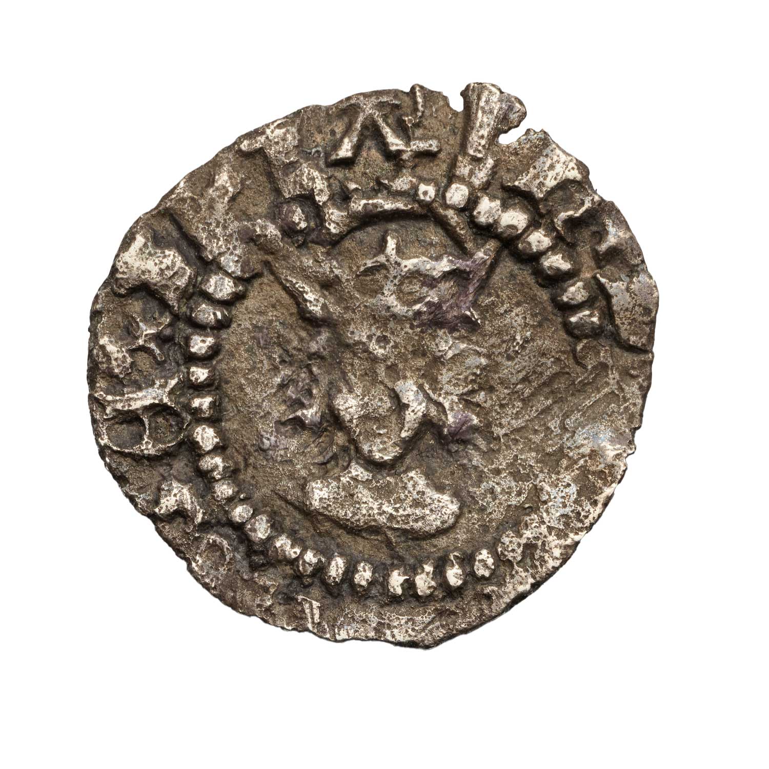 1509-1547 Henry VIII Silver Halfpenny, London Mint, Second Coinage, Small Crowned Portrait