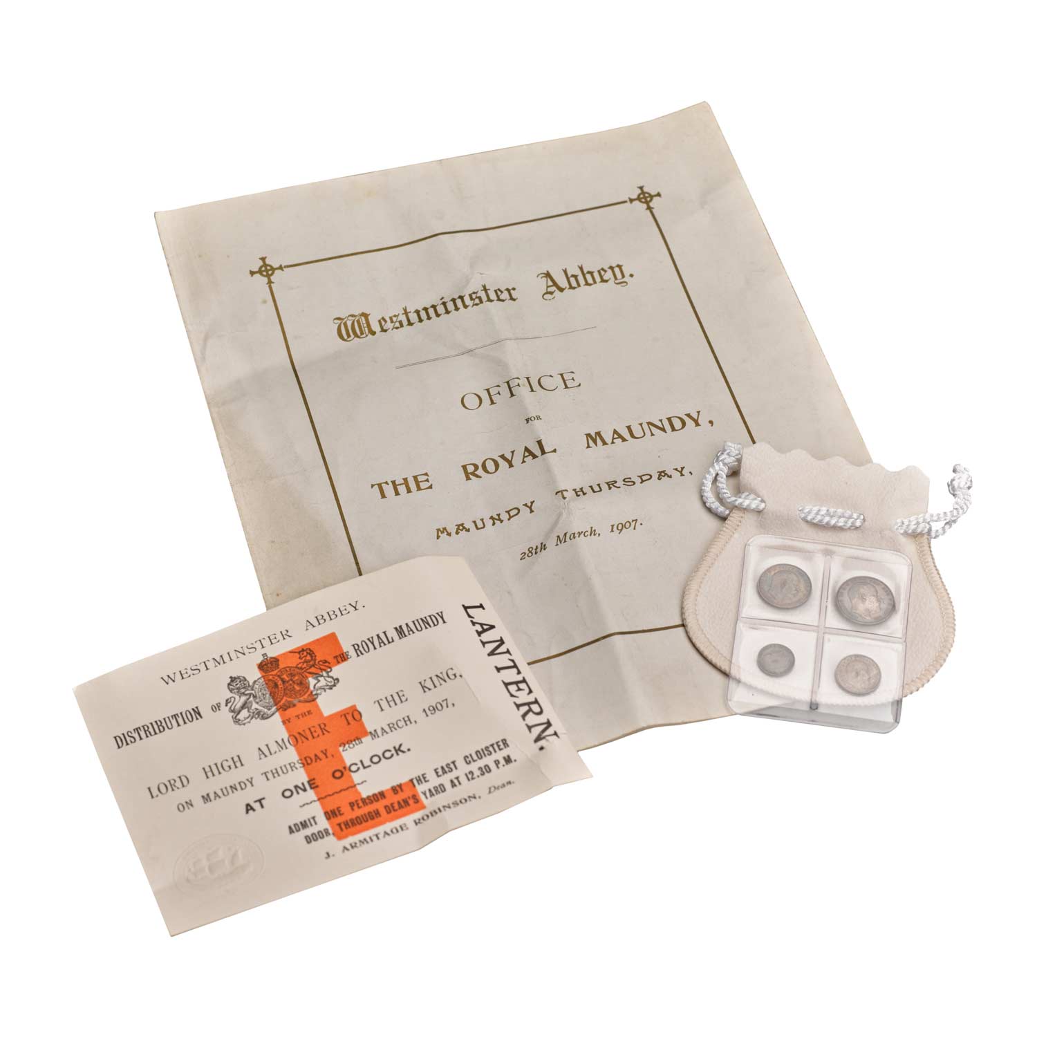 1907 Edward VII Maundy Set with Ticket 