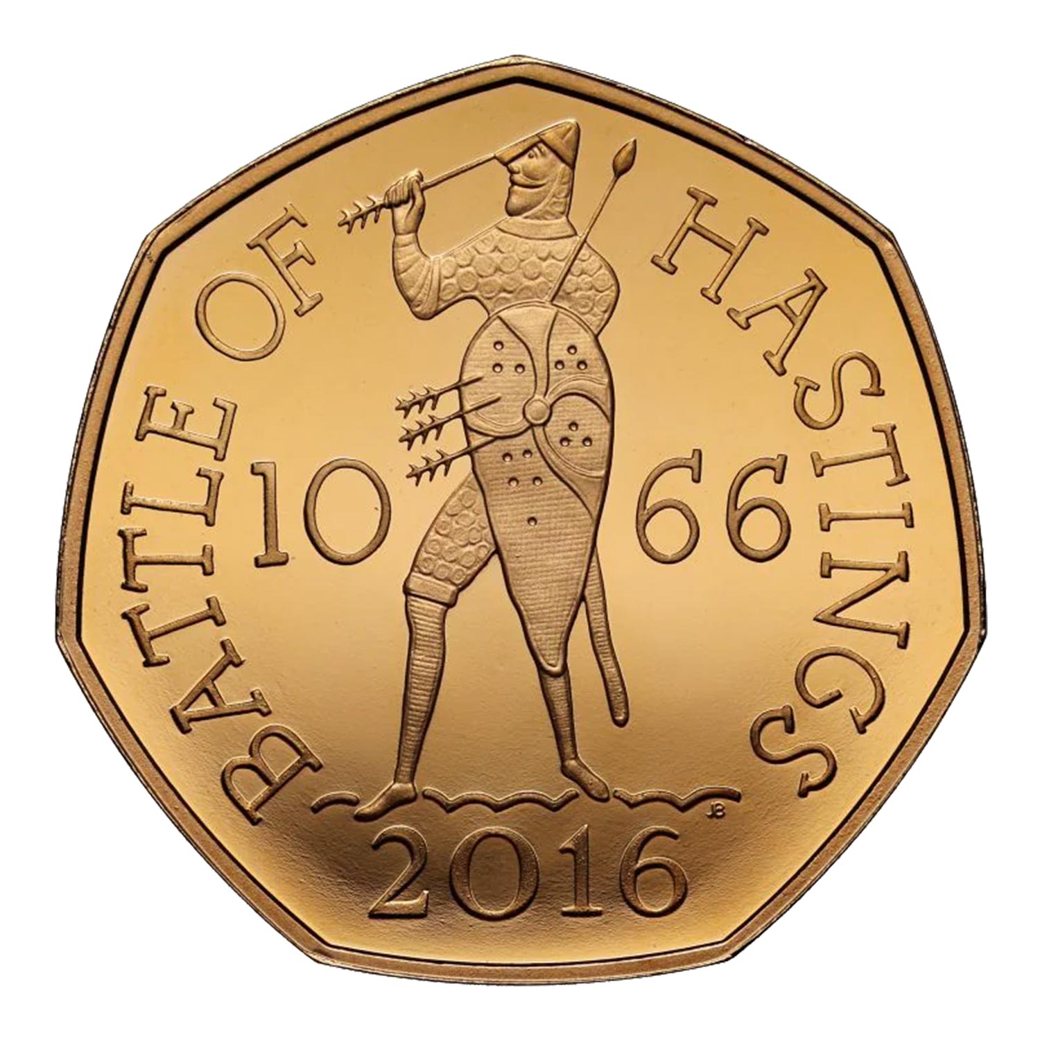 2016 Queen Elizabeth II 950th Anniversary of Battle of Hastings 50p Gold Proof Coin