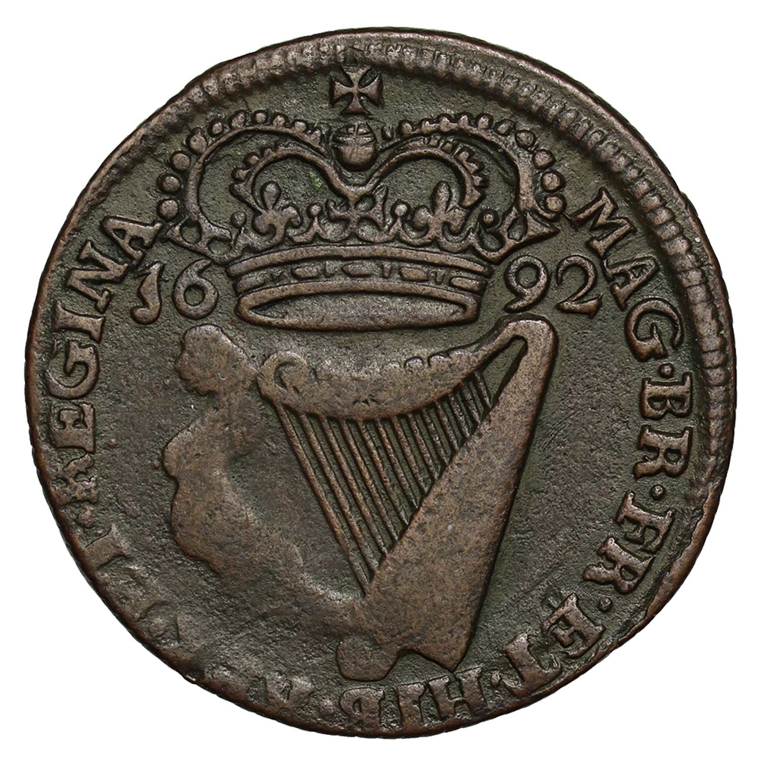 1692 Ireland, William and Mary Halfpenny