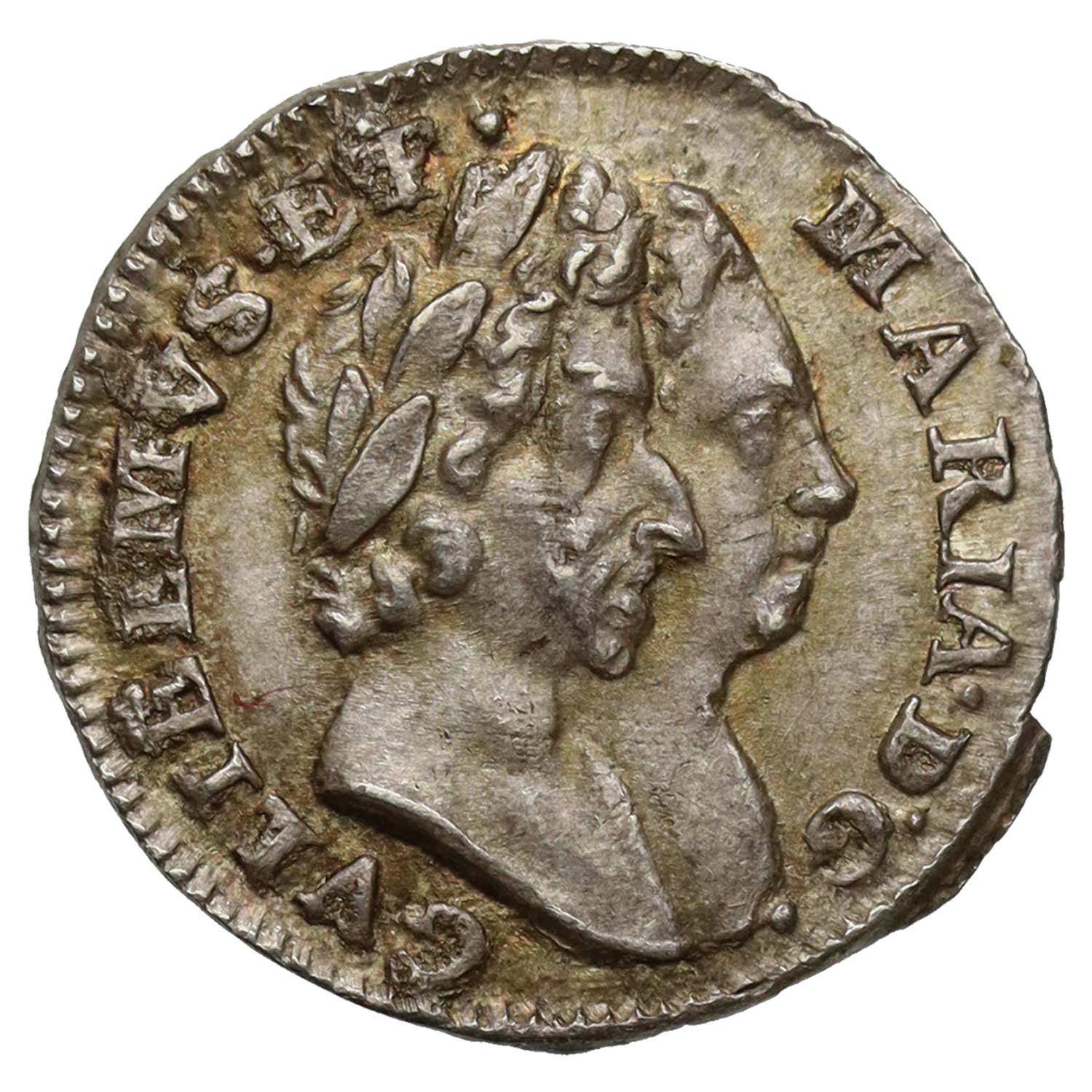 1690 William & Mary Silver Penny 