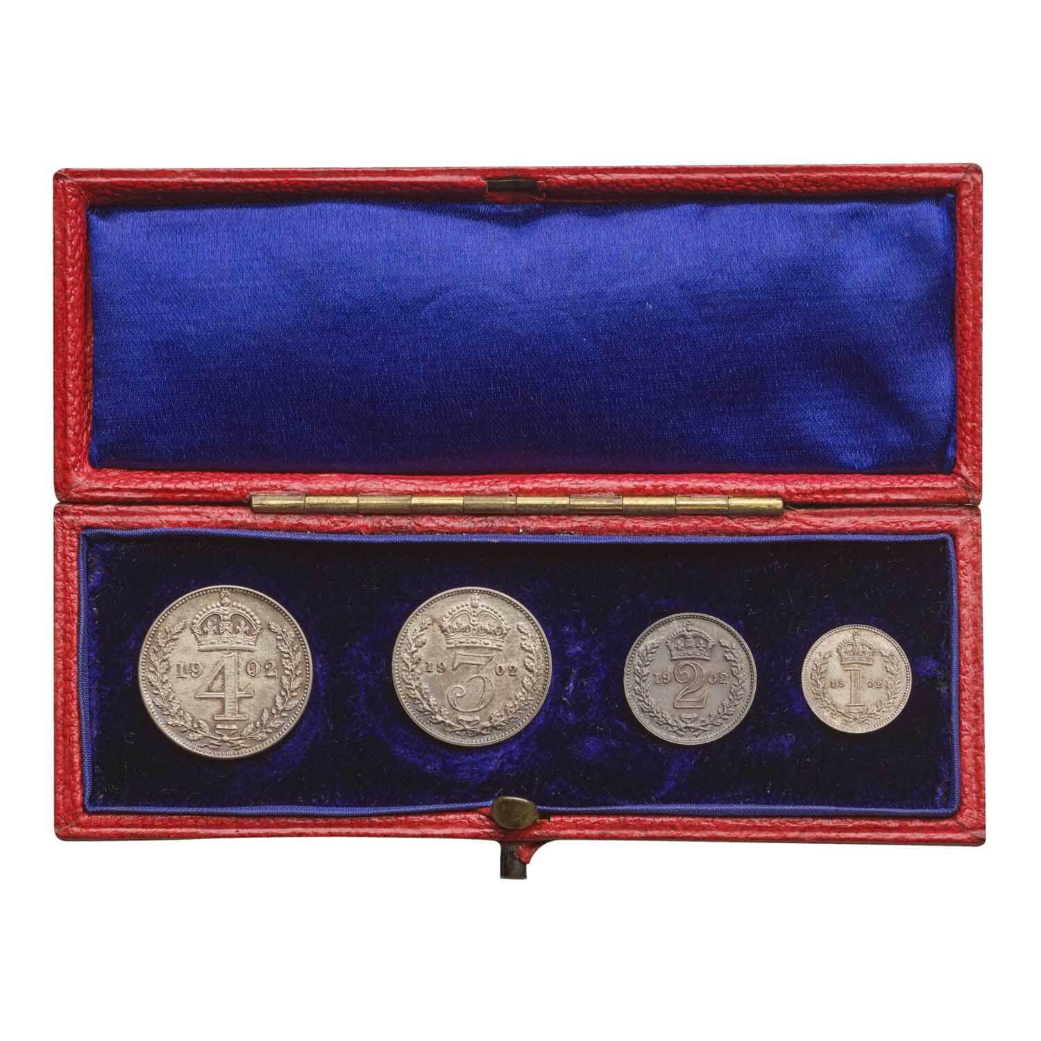 1902 Edward VII Matt Proof Maundy Set In Dated Case