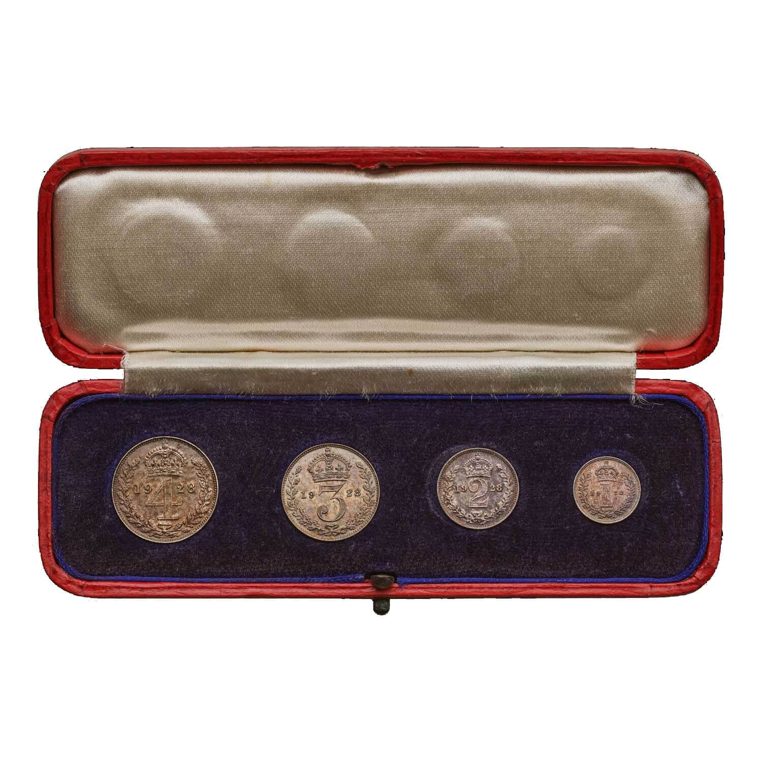 1928 George V Maundy Set In Original Case