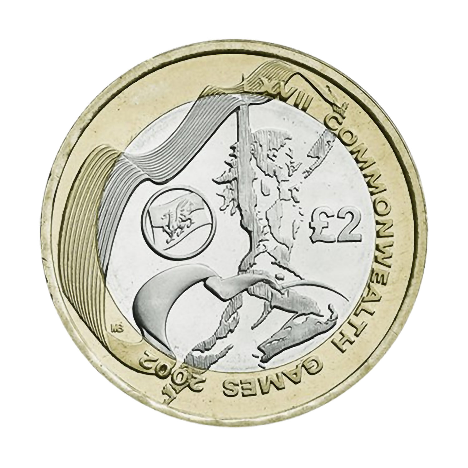 2002 - The XVII Commonwealth Games in Manchester - Wales £2 Coin
