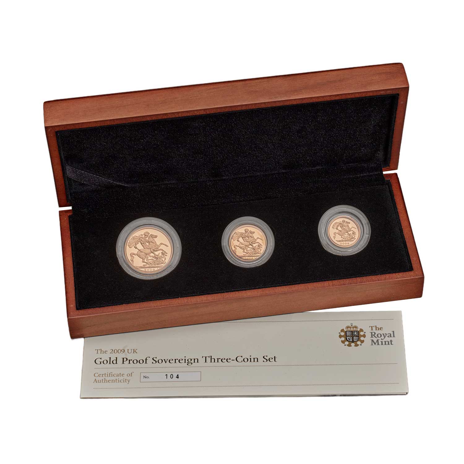 2009 Elizabeth II 3-Coin Gold Proof Sovereign Set