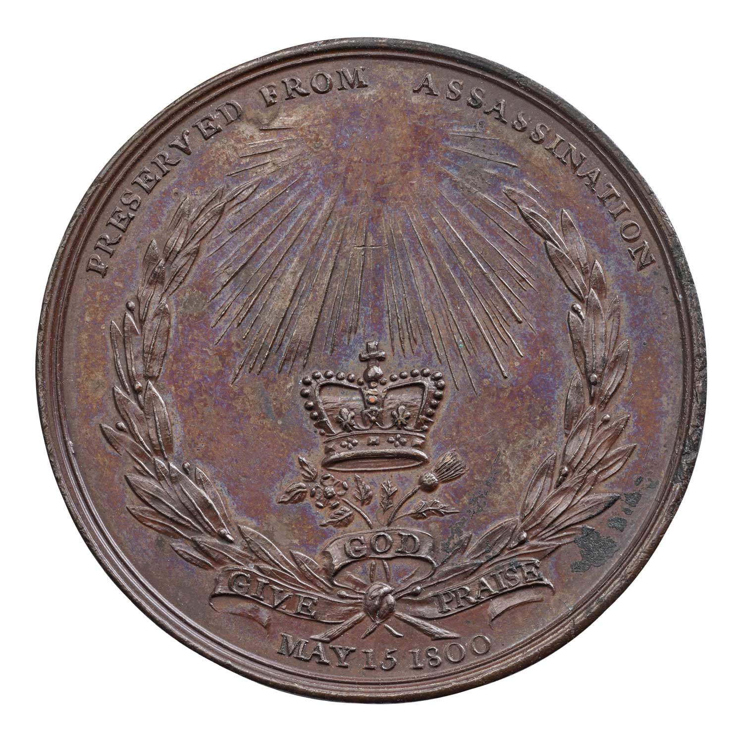 1800 George III 'Preserved from Assassination' Bronze Medal
