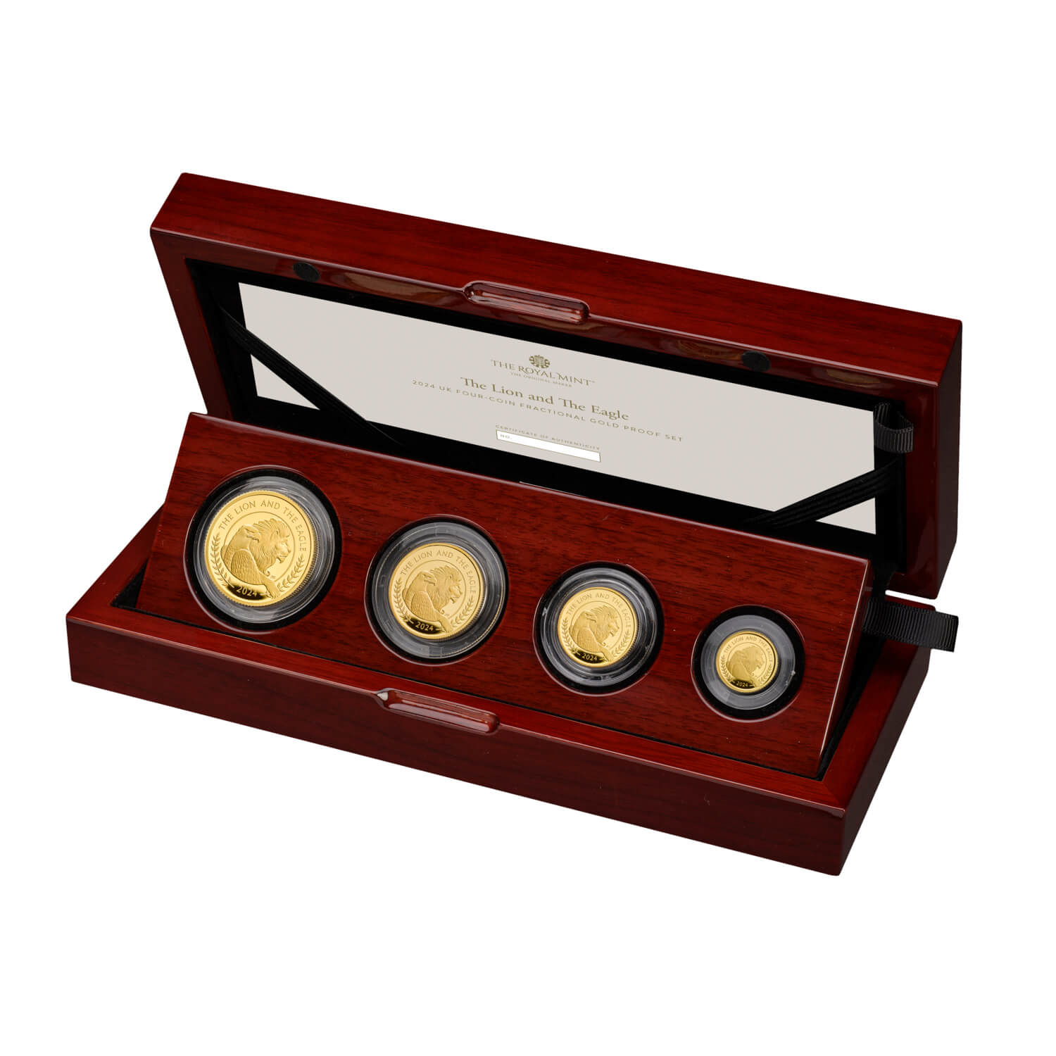 The Lion and The Eagle 2024 UK Four-Coin Fractional Gold Proof Set