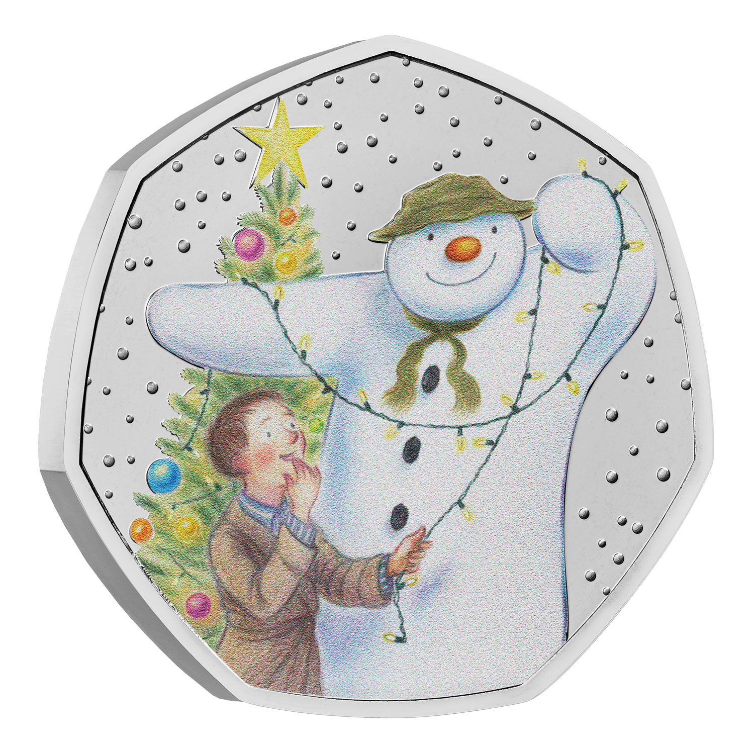 The Snowman 2025 UK 50p Brilliant Uncirculated Colour Coin