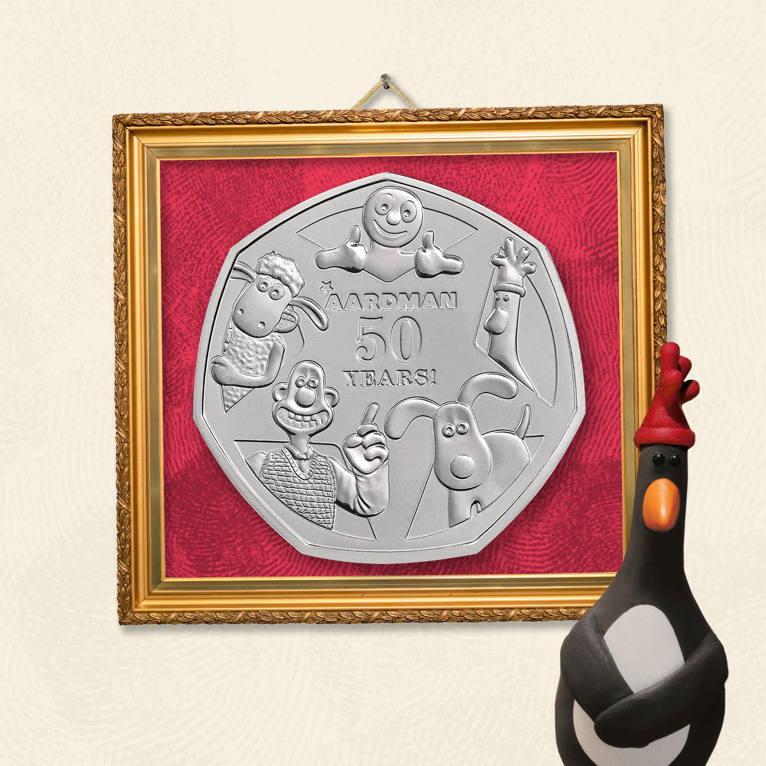 50 Years of Aardman 2026 UK 50p Brilliant Uncirculated Coin