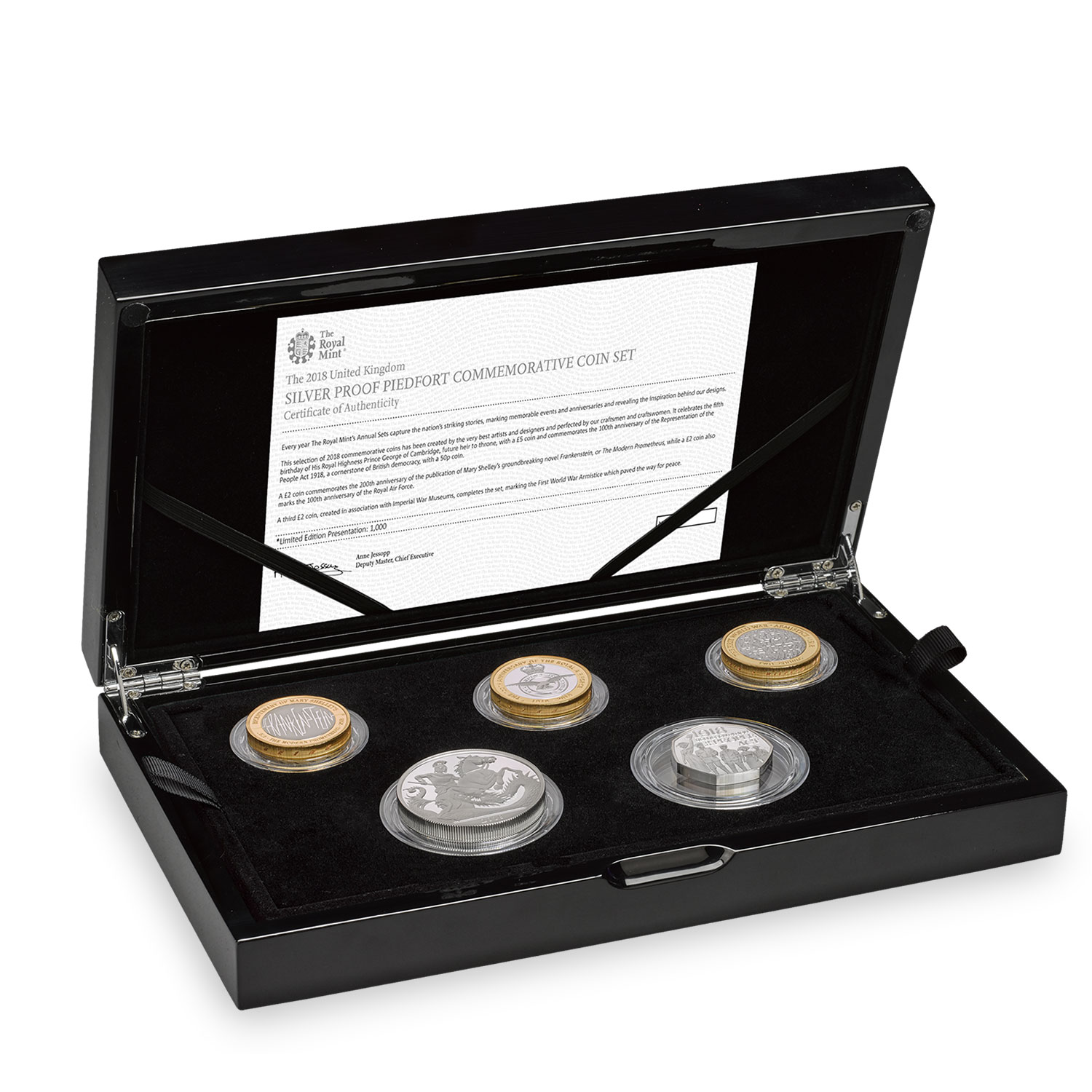 The 2018 UK Silver Proof Piedfort Coin Set