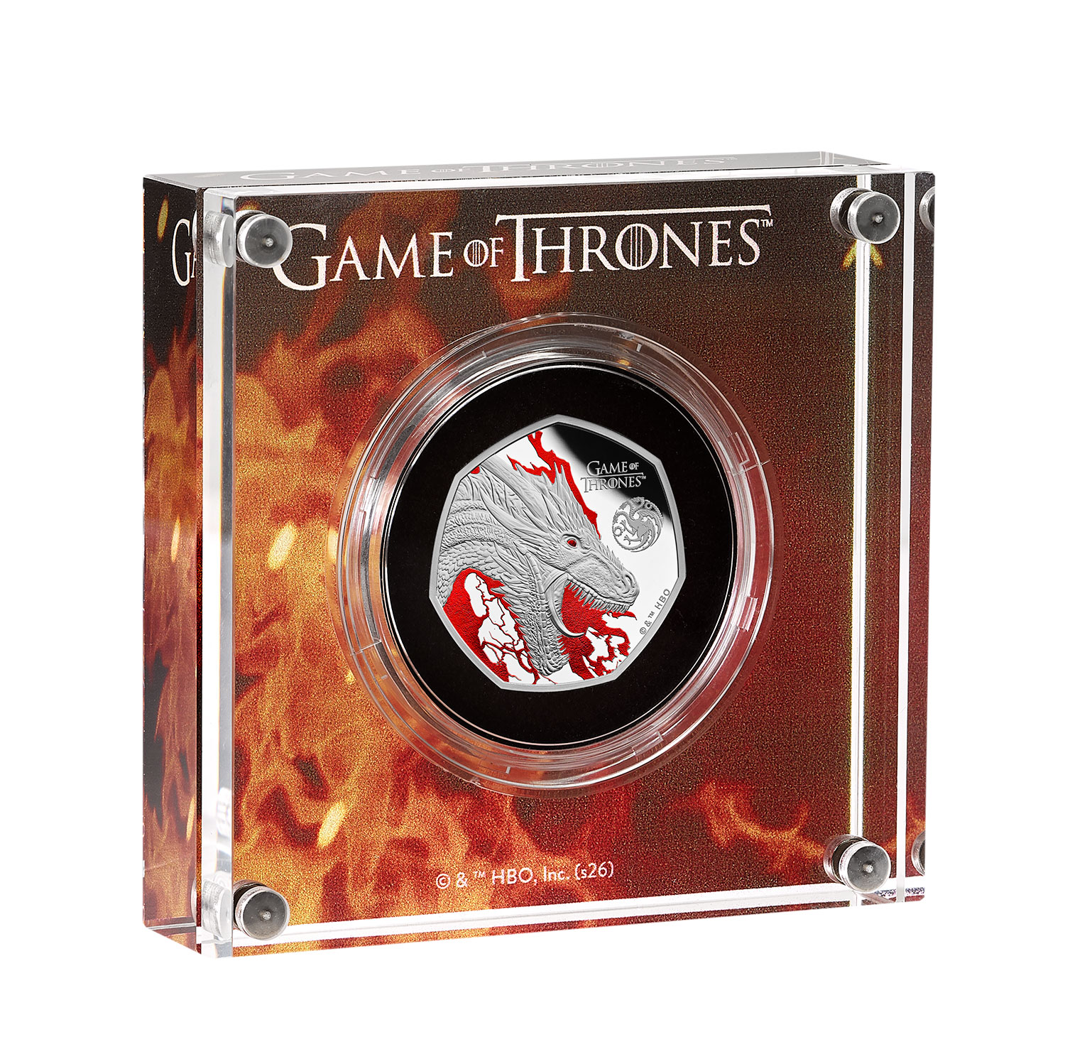 Game of Thrones (Fire) 2026 UK 50p Silver Proof Colour Coin