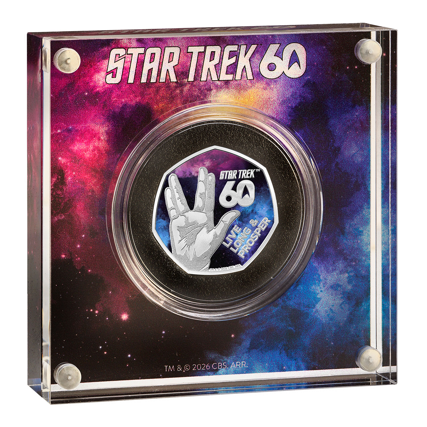 60 Years of Star Trek - Live Long and Prosper 2026 UK 50p Silver Proof Colour Coin